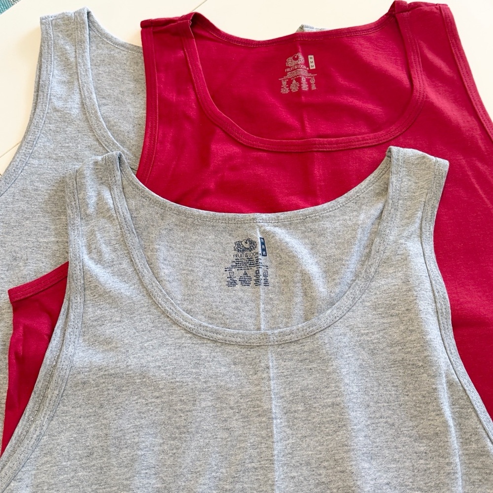 3 Pack Fruit of the Loom Jersey Tank Tops NWOT Medium